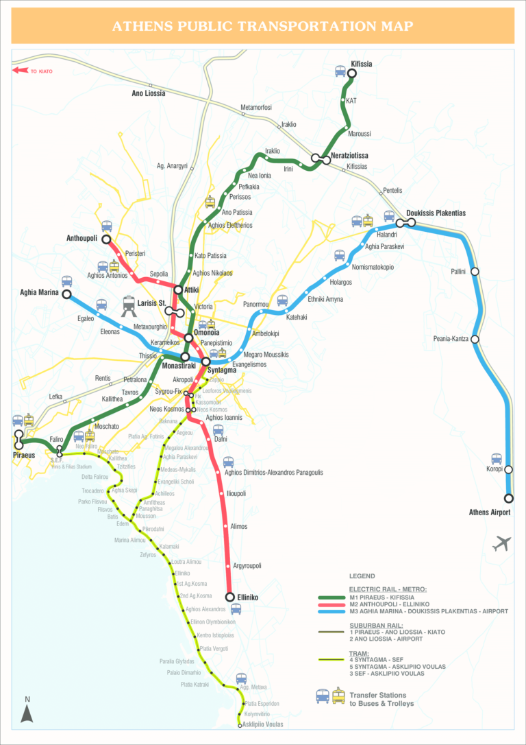 Mapa połączeń metra i tramwaju